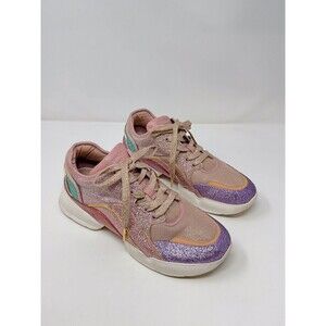 Kate Spade Cloud Womens Shoes Pink Leather Glitter Sneakers Trainer US 10 M